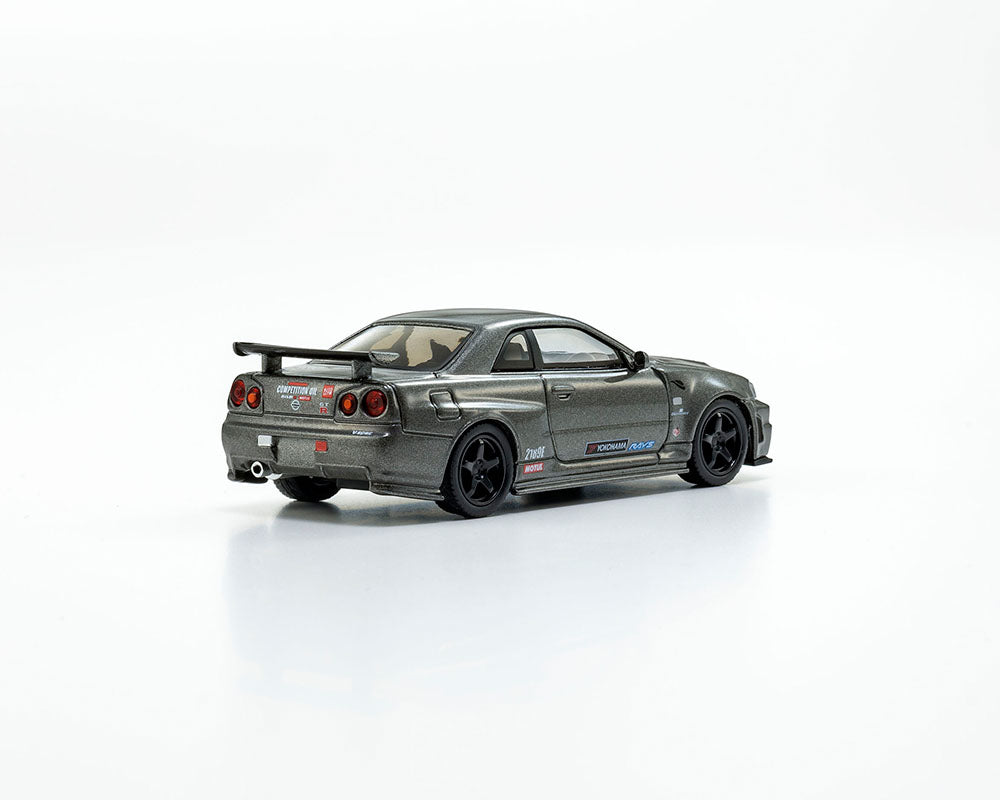 Kyosho 1:64 Nissan Skyline GT-R with LED Grey (NISMO BNR34 CRS Version) 07130LGR