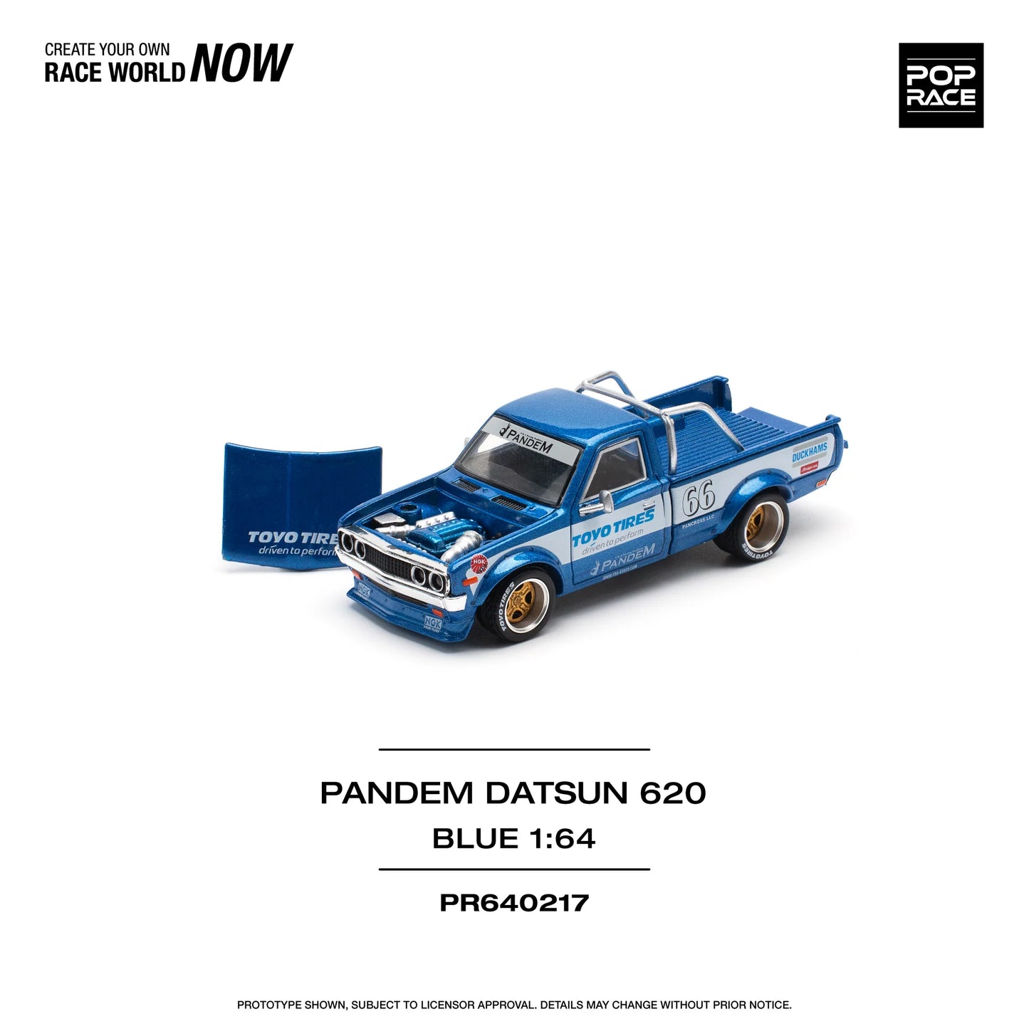 Pop Race 1:64 Pandem Datsun 620 Blue PR640217