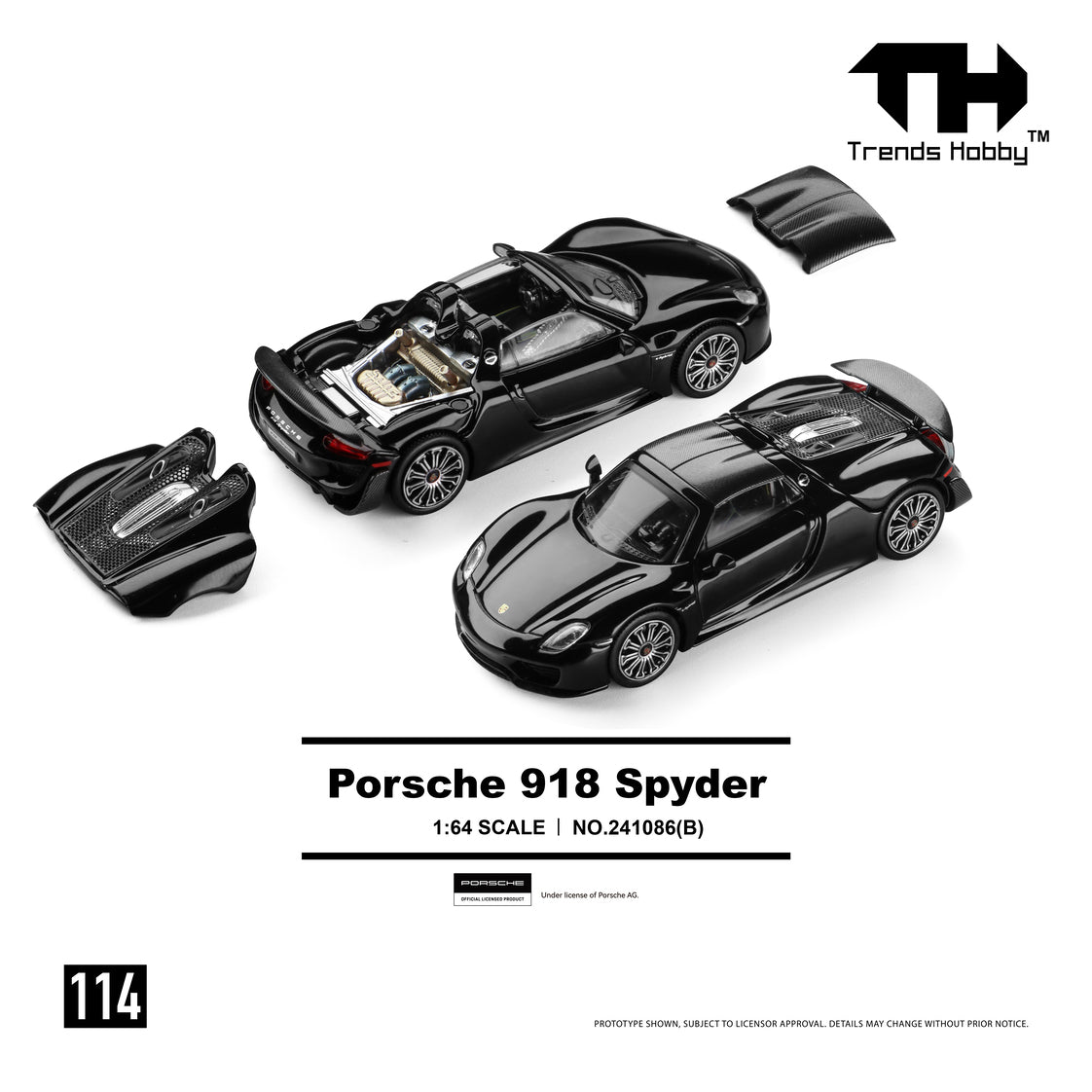 Trends Hobby 1:64 Porsche 918 Spyder - Black 241086(B) – CarBro MC