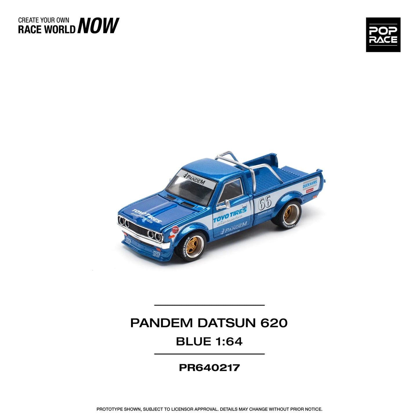 Pop Race 1:64 Pandem Datsun 620 Blue PR640217