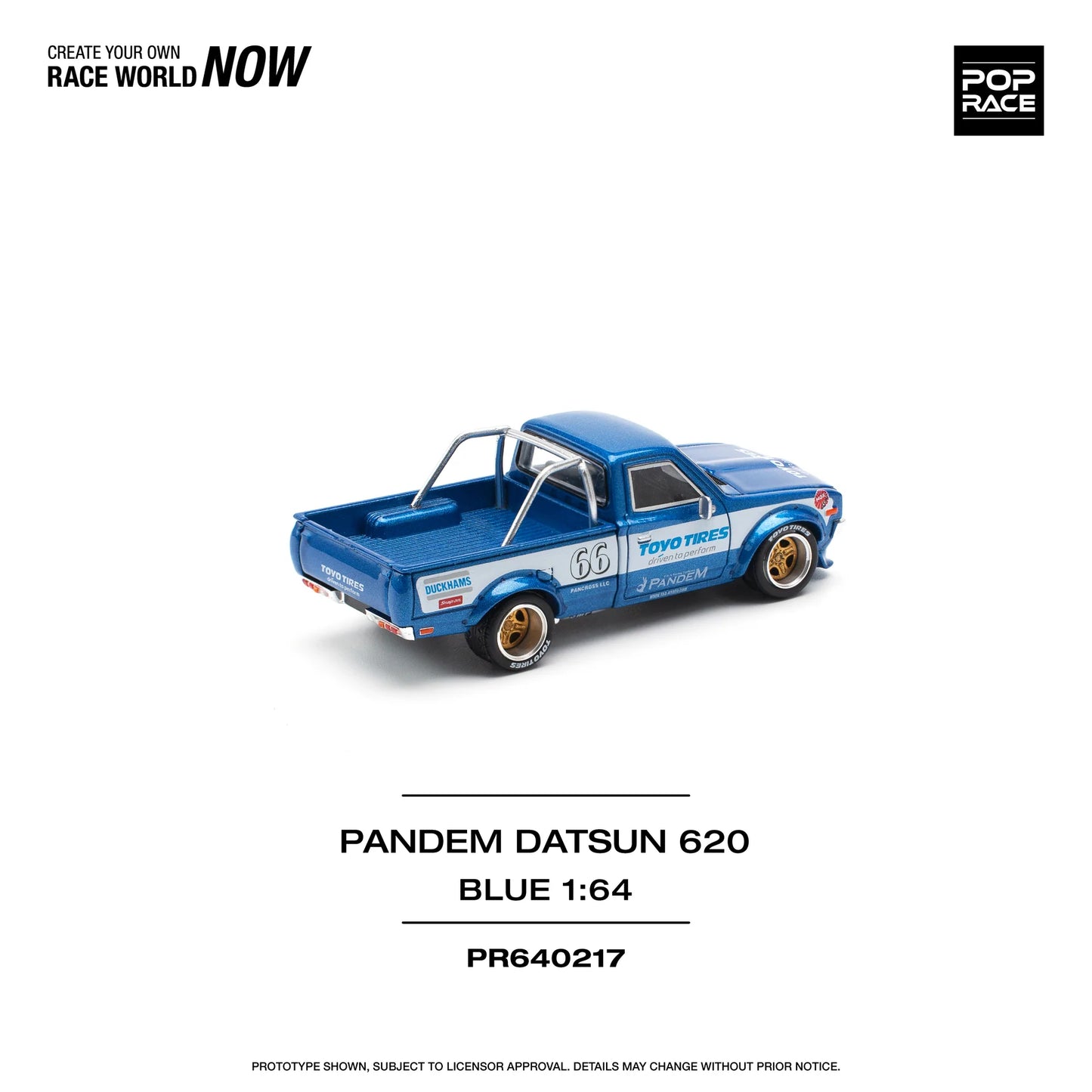 Pop Race 1:64 Pandem Datsun 620 Blue PR640217