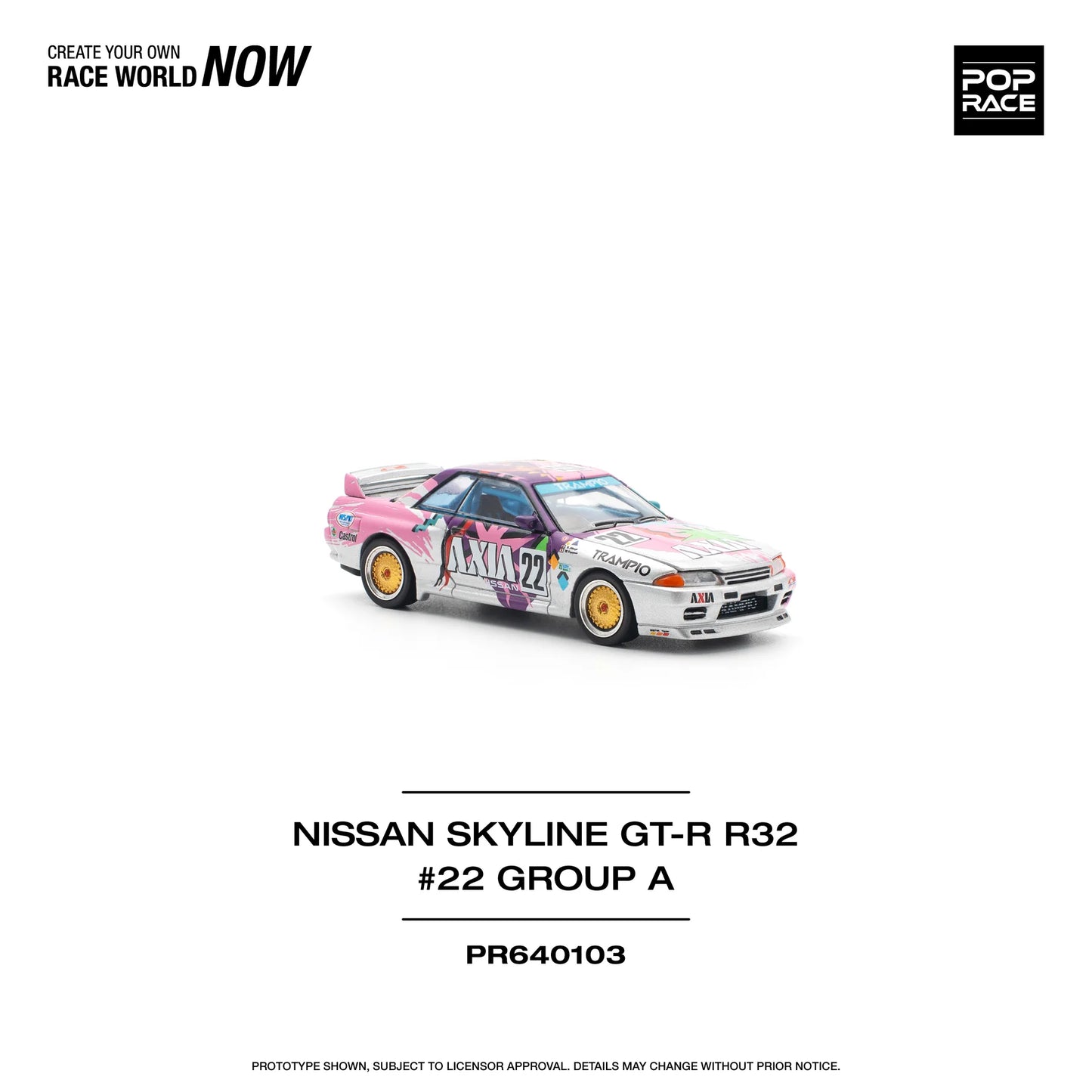 Pop Race 1:64 Nissan Skyline GT-R R32 #22 Axia Group A PR640103