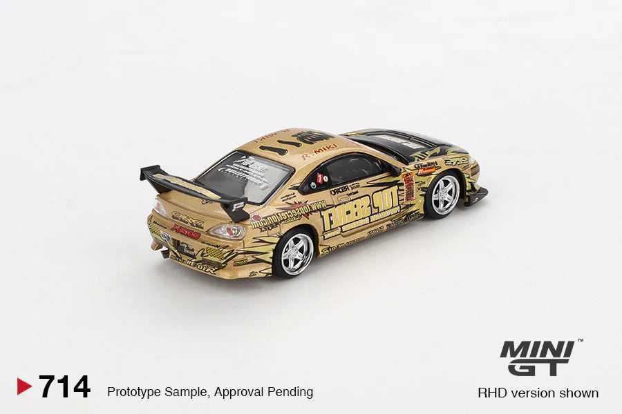 Mini GT 1:64 Nissan Silvia (S15) Top Secret D1GP - Gold MGT00714-BL