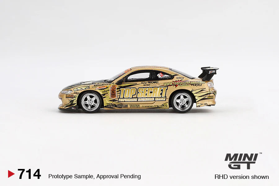 Mini GT 1:64 Nissan Silvia (S15) Top Secret D1GP - Gold MGT00714-BL
