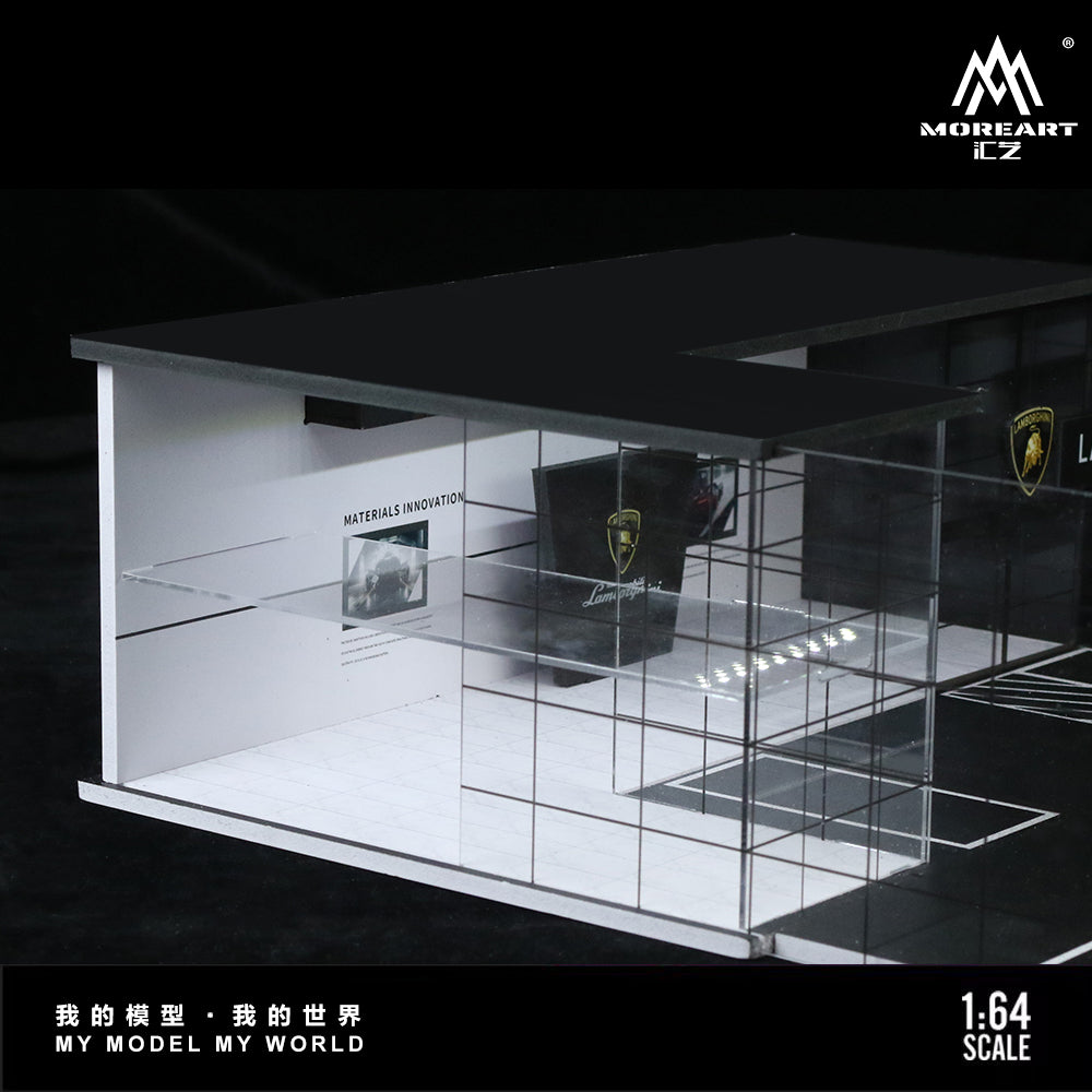 MoreArt 1:64 Two-Layer Assembly Show Room Lamborghini Shop Diorama