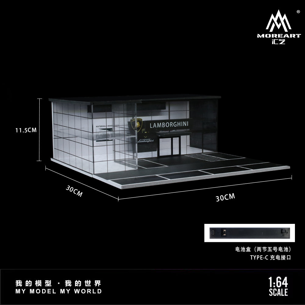 MoreArt 1:64 Two-Layer Assembly Show Room Lamborghini Shop Diorama