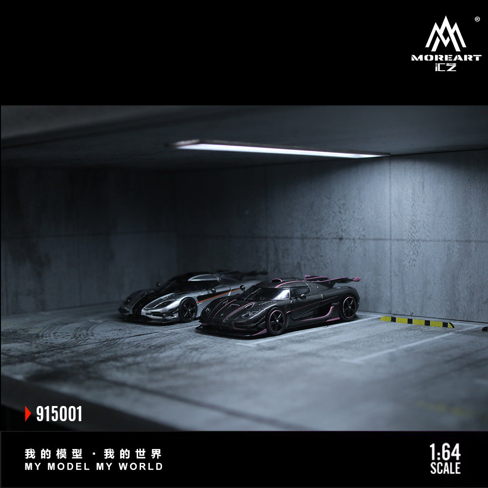 MoreArt 1:64 Underground Parking Garage Scene Diorama