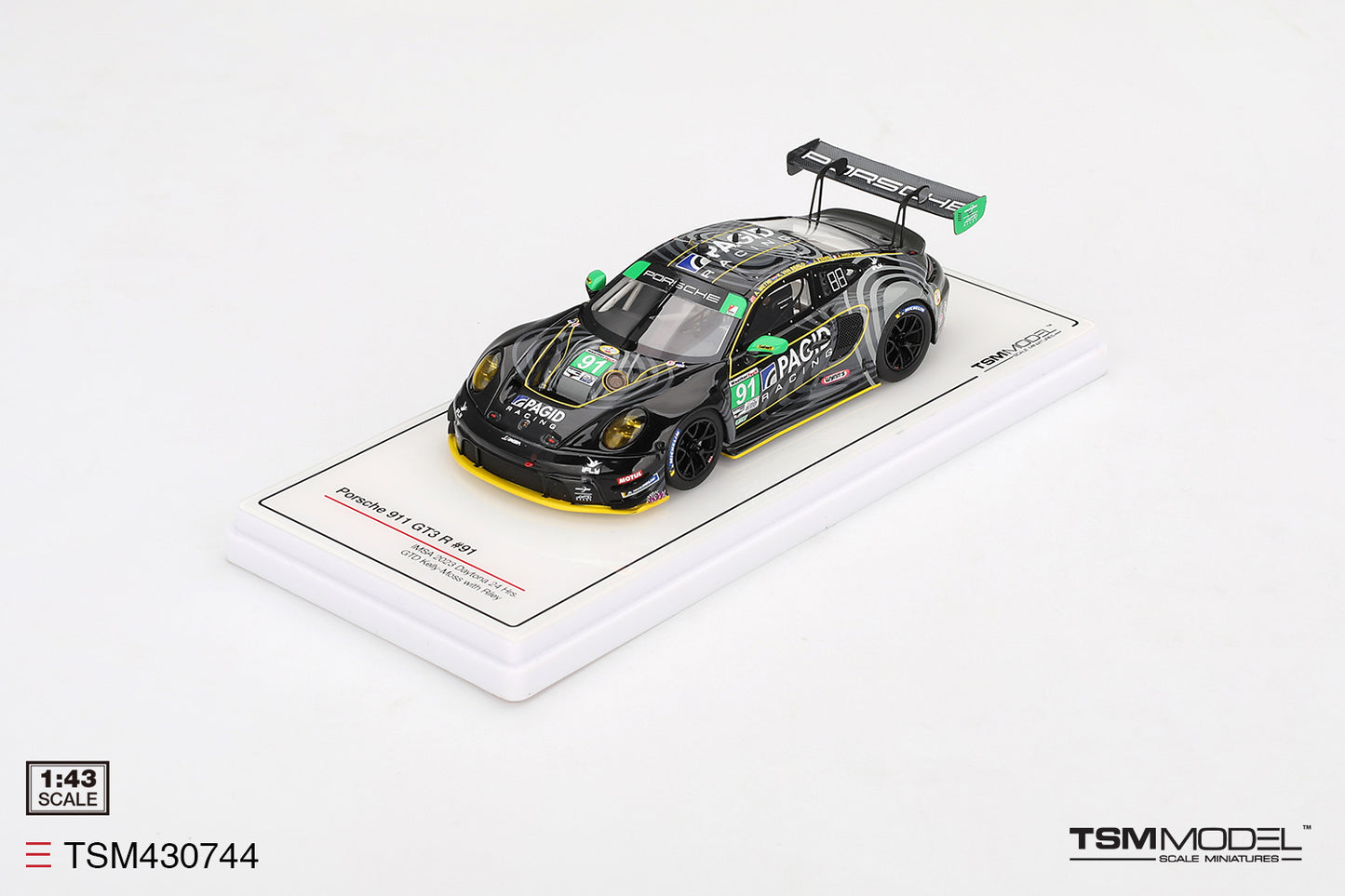 TSM 1:43 Porsche 911 GT3 R #91 GTD Kelly-Moss with Riley 2023 TSM430744 (Preorder)