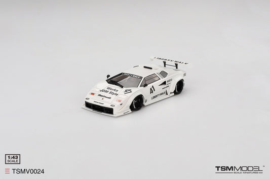 TSM 1:43 Lamborghini Countach LB-WORKS White 2024 Tokyo Auto Salon TSMV0024