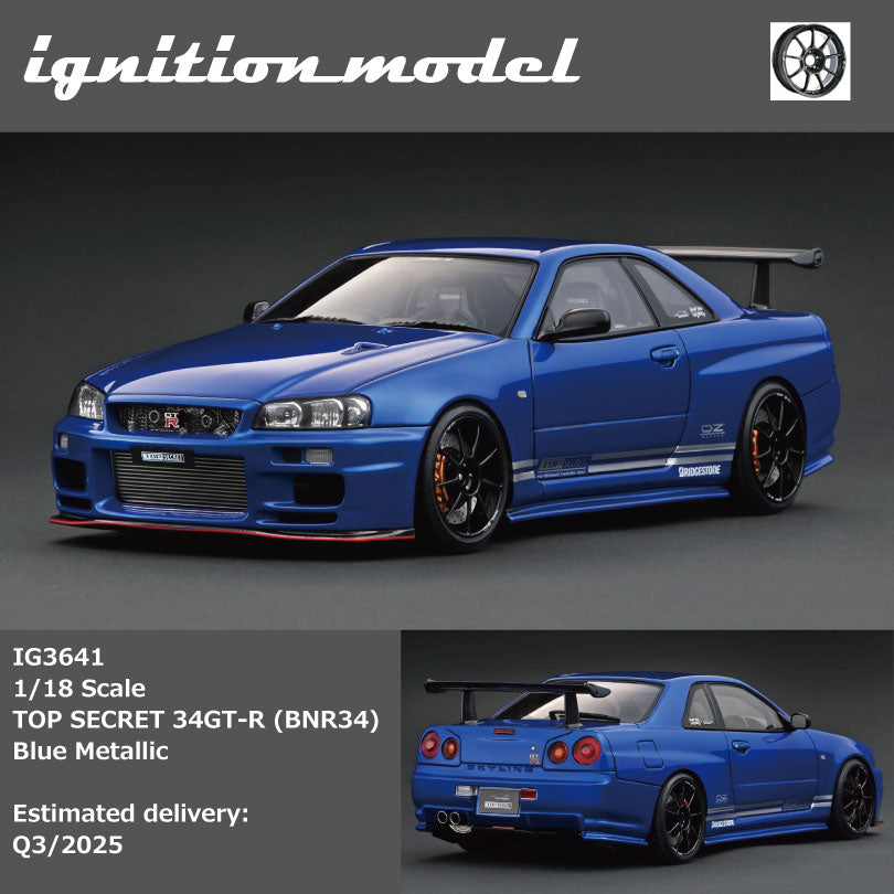 Ignition Model 1:18 TOP SECRET 34GT-R (BNR34) Blue Metallic IG3641