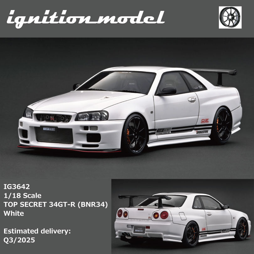 (Coming Soon) Ignition Model 1:18 TOP SECRET 34GT-R (BNR34) White IG3642