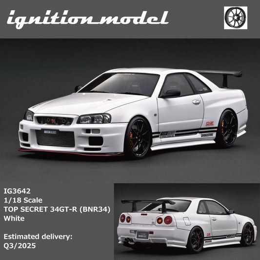 (Coming Soon) Ignition Model 1:18 TOP SECRET 34GT-R (BNR34) White IG3642