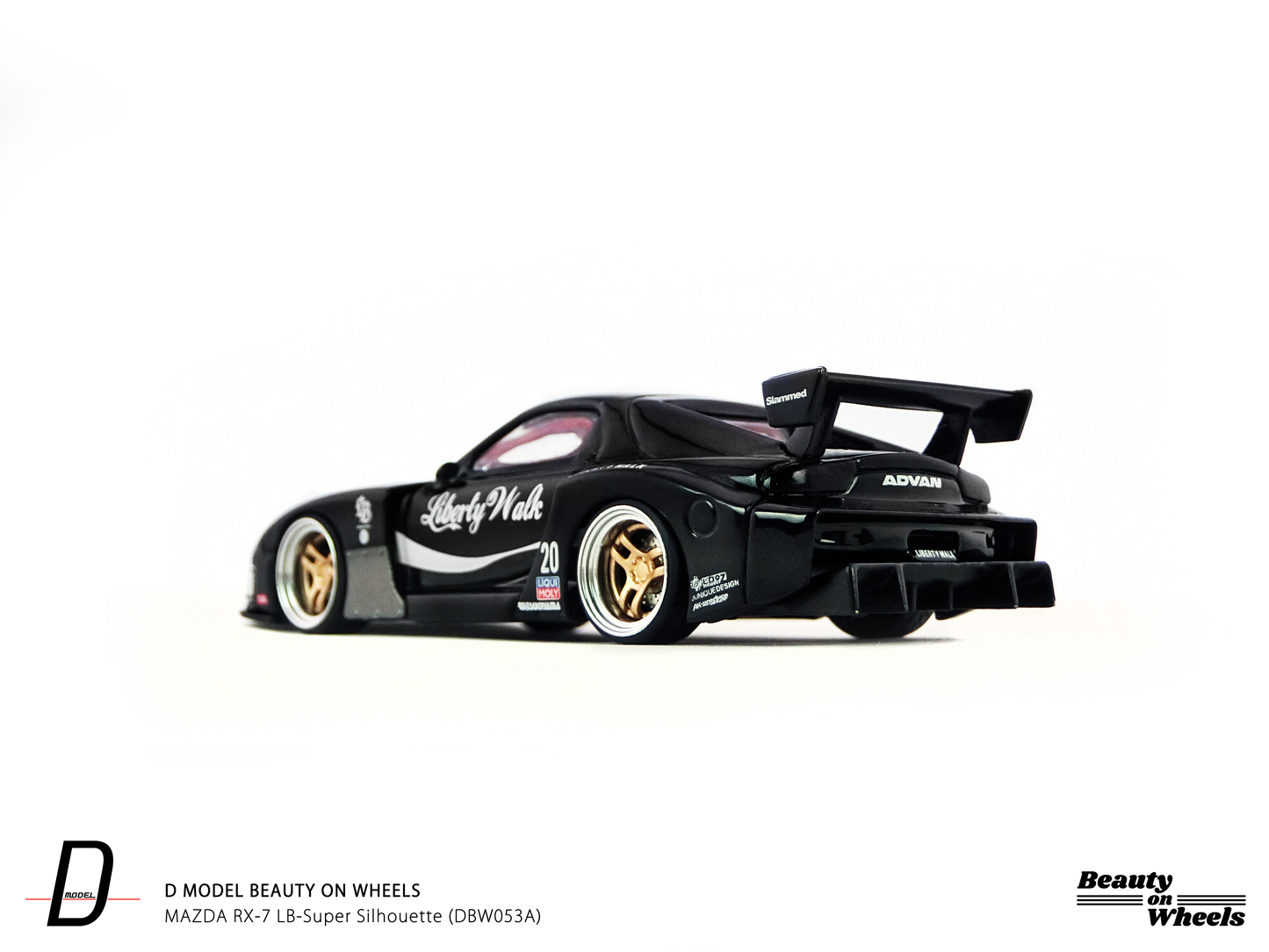 D MODEL BEAUTY ON WHEELS 1:64 MAZDA RX-7 LB-Super Silhouette Black DBW053A