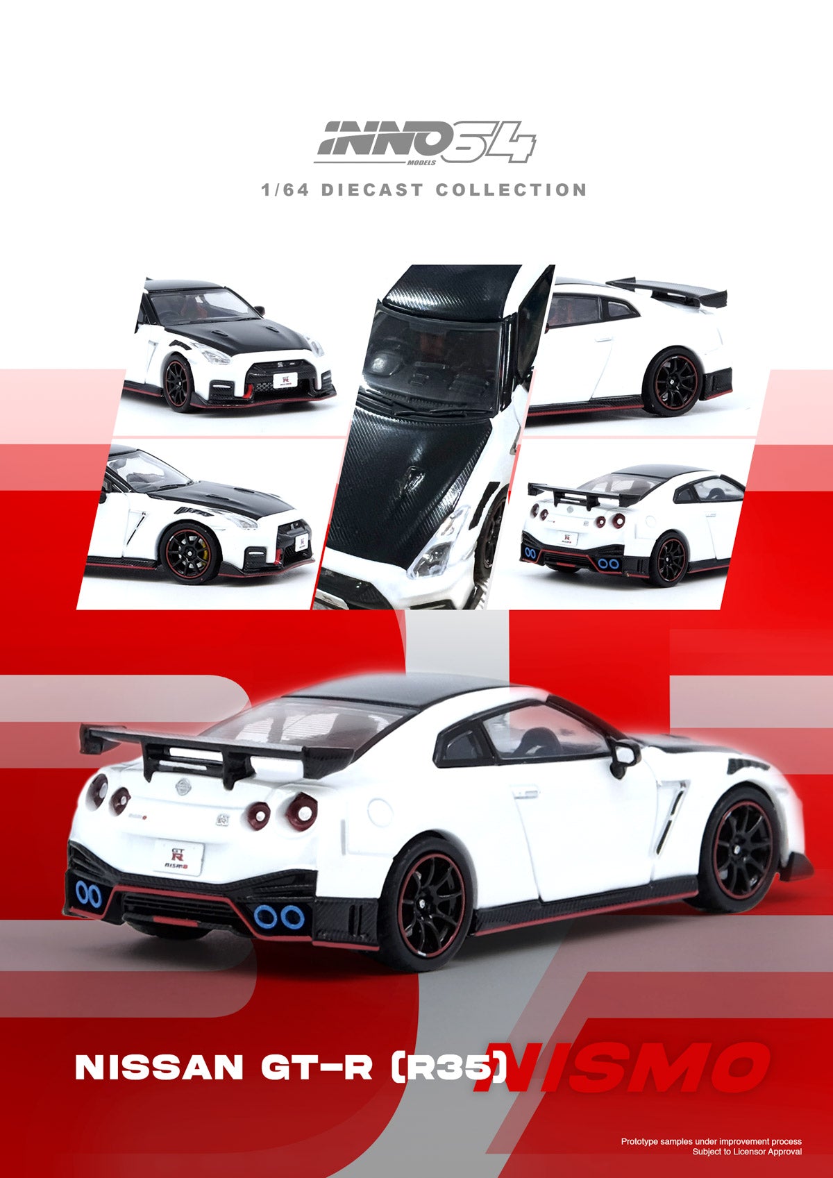 Inno64 1:64 Nissan GT-R (R35) Nismo White IN64-R35N-WHI