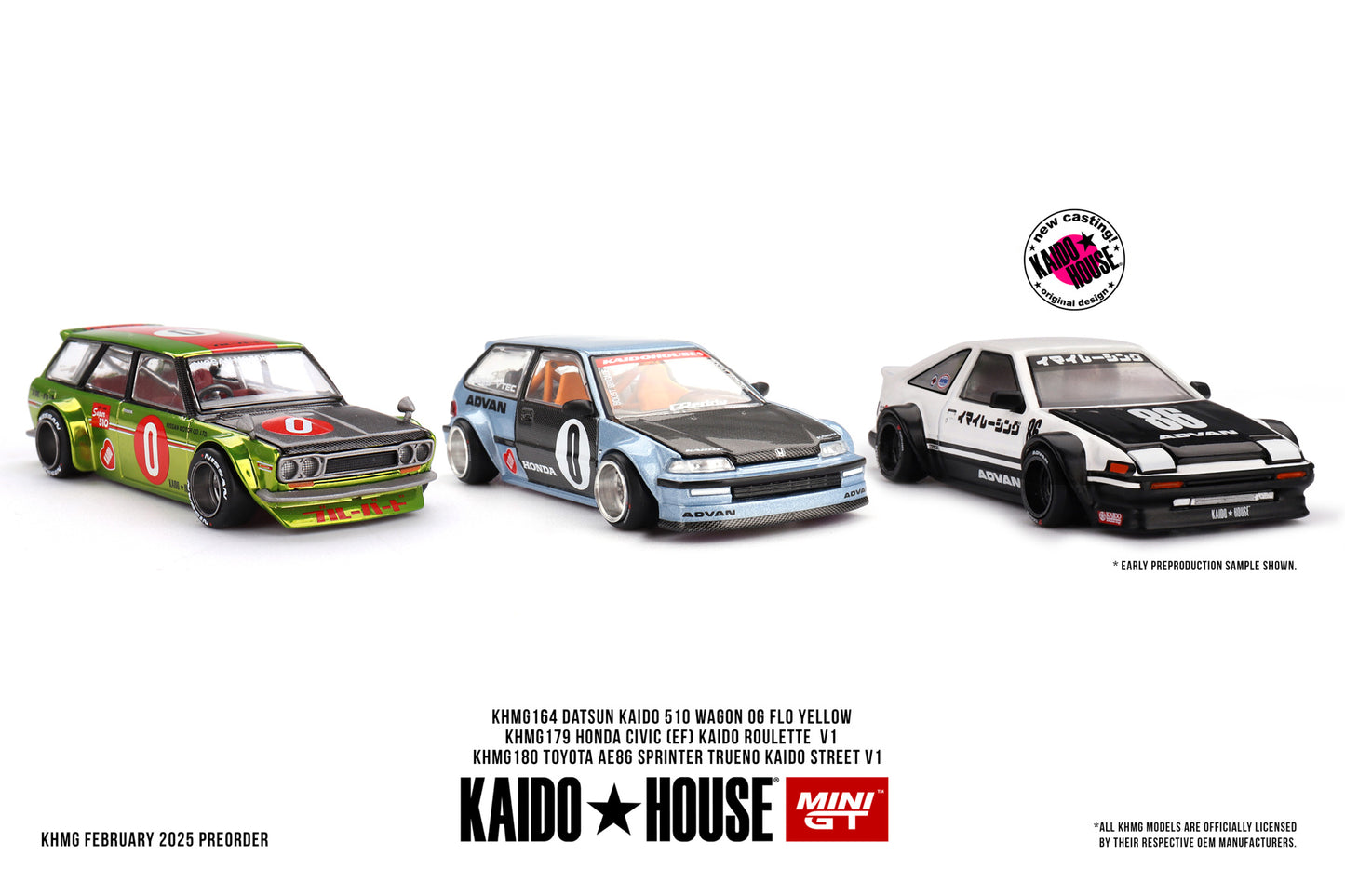 (Coming Soon) Kaido House + MINIGT Datsun KAIDO 510 Wagon OG Flo Yellow KHMG164-CH