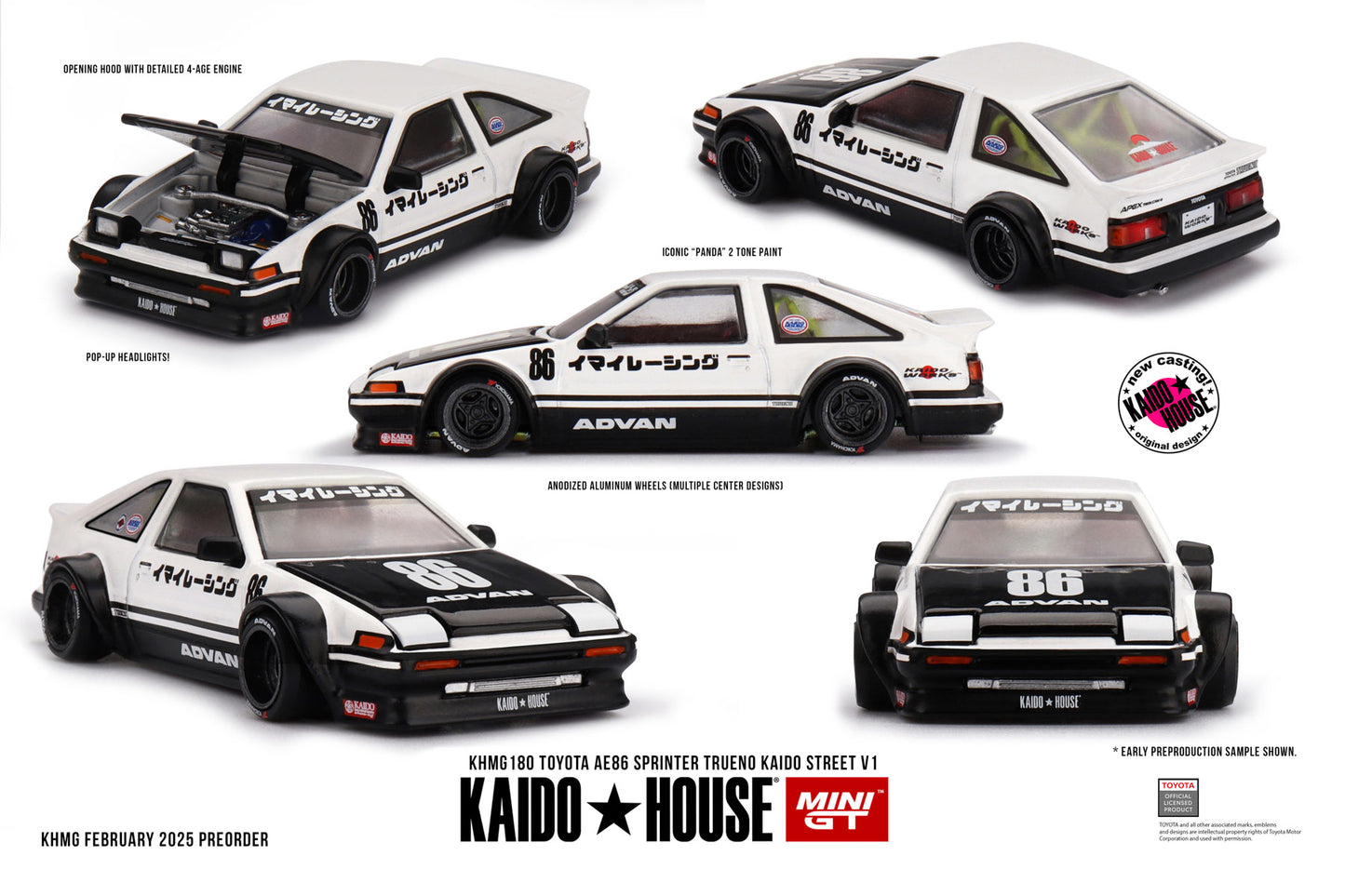 (Preorder) Kaido House + MINIGT Toyota AE86 Sprinter Trueno Kaido Street V1 KHMG180-CH