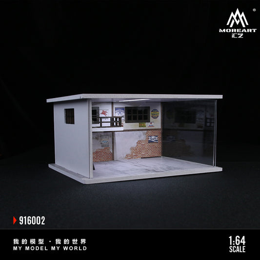 MoreArt 1:64 Auto Repair Shop Lighted Diorama Scene MO916002