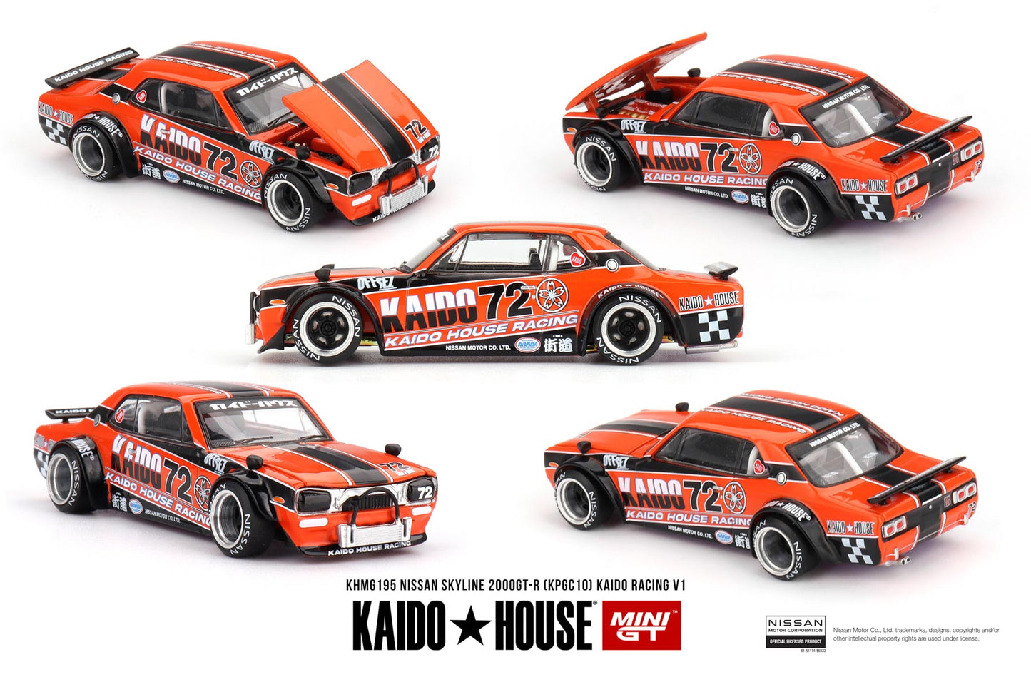 (Coming Soon) Kaido House + Mini GT 1:64 Nissan Skyline 2000GT-R (KPGC10) Kaido Racing V1 KHMG195-CH