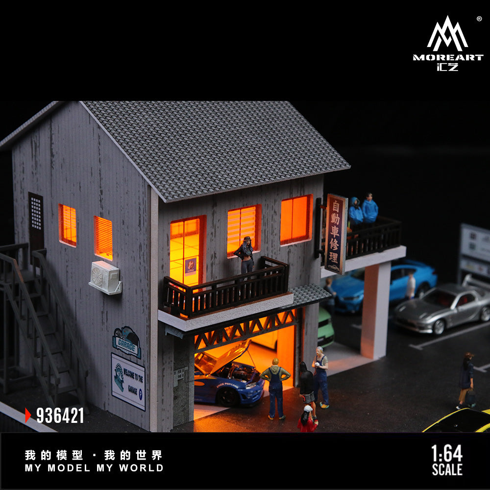 MoreArt 1:64 Japanese Auto Repair Shop Diorama MO936421 (Preorder)