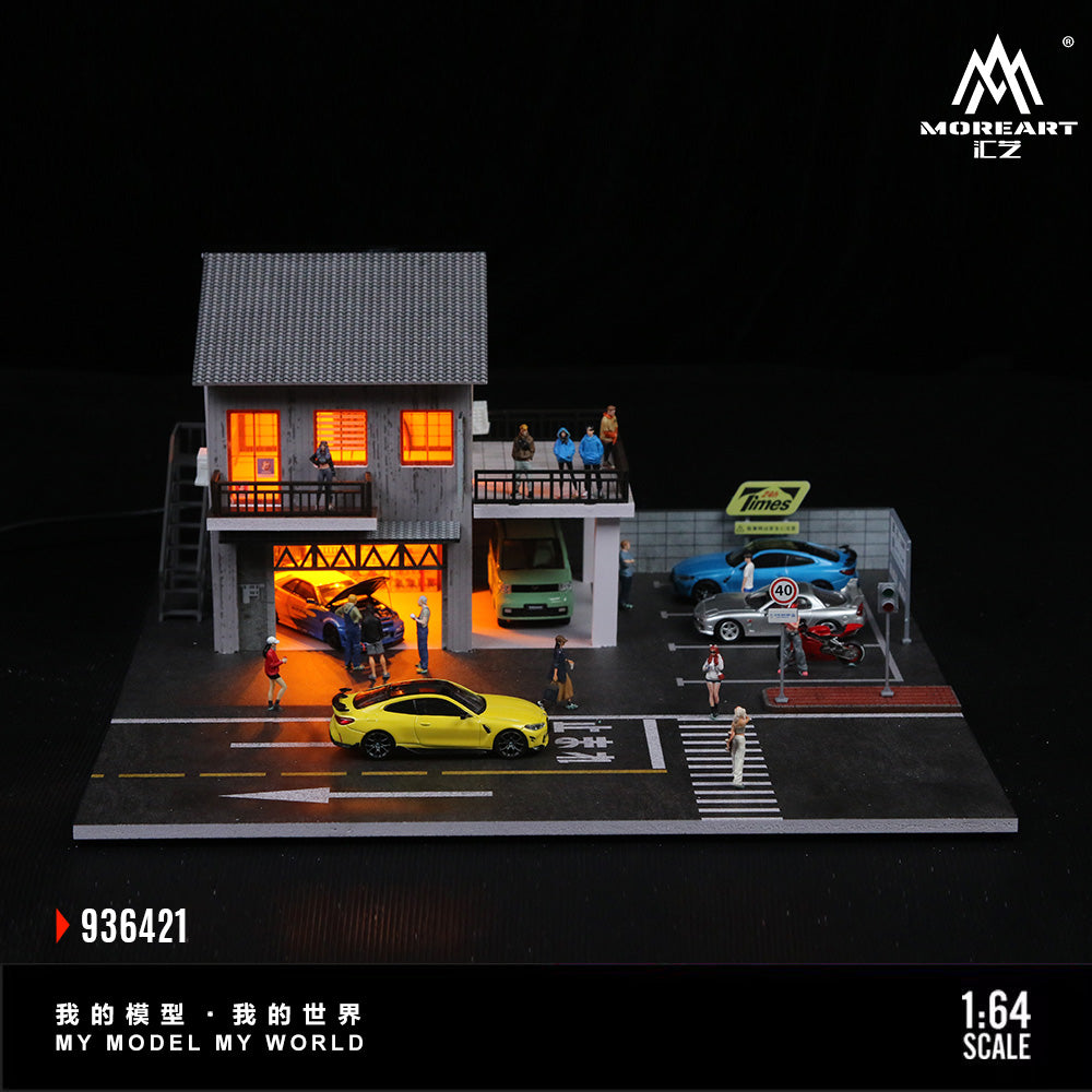 MoreArt 1:64 Japanese Auto Repair Shop Diorama MO936421 (Preorder)