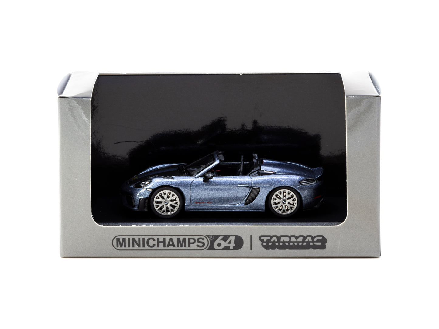 MINICHAMPS x Tarmac Works 1:64 Porsche 718 Spyder RS Vanadium Grey Metallic T64MC-008-VG