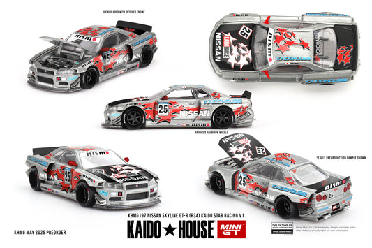 (Preorder) Kaido House + MINIGT Nissan Skyline GT-R (R34) Kaido Star Racing V1 KHMG197-CH