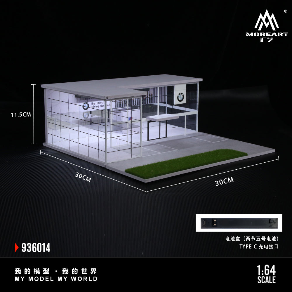 MoreArt 1:64 Two-Layer Assembly Showroom BMW Shop Diorama MO936014 (Preorder)