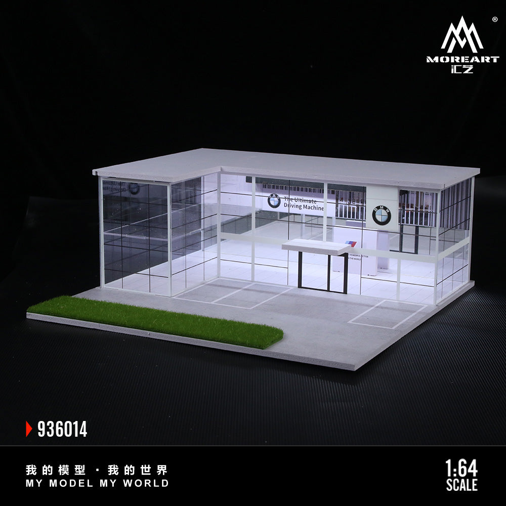 MoreArt 1:64 Two-Layer Assembly Showroom BMW Shop Diorama MO936014 (Preorder)
