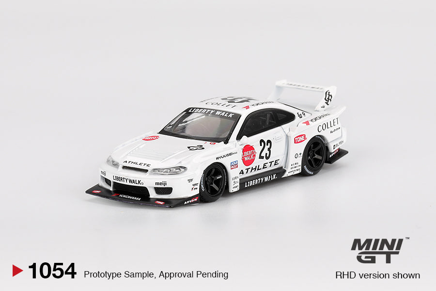 (Preorder) Mini GT 1:64 Nissan LB-Super Silhouette S15 SILVIA ATHLETE – White MGT01054-BL