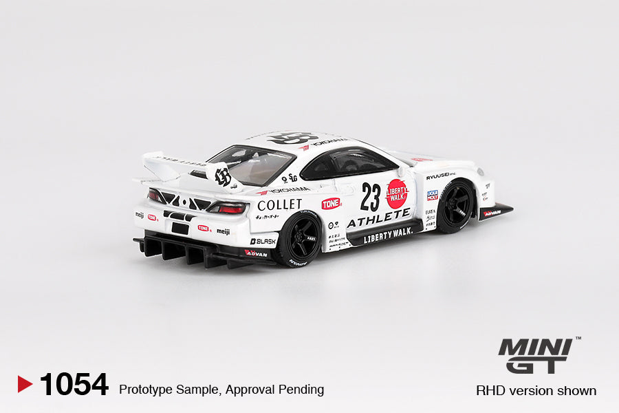 (Preorder) Mini GT 1:64 Nissan LB-Super Silhouette S15 SILVIA ATHLETE – White MGT01054-BL