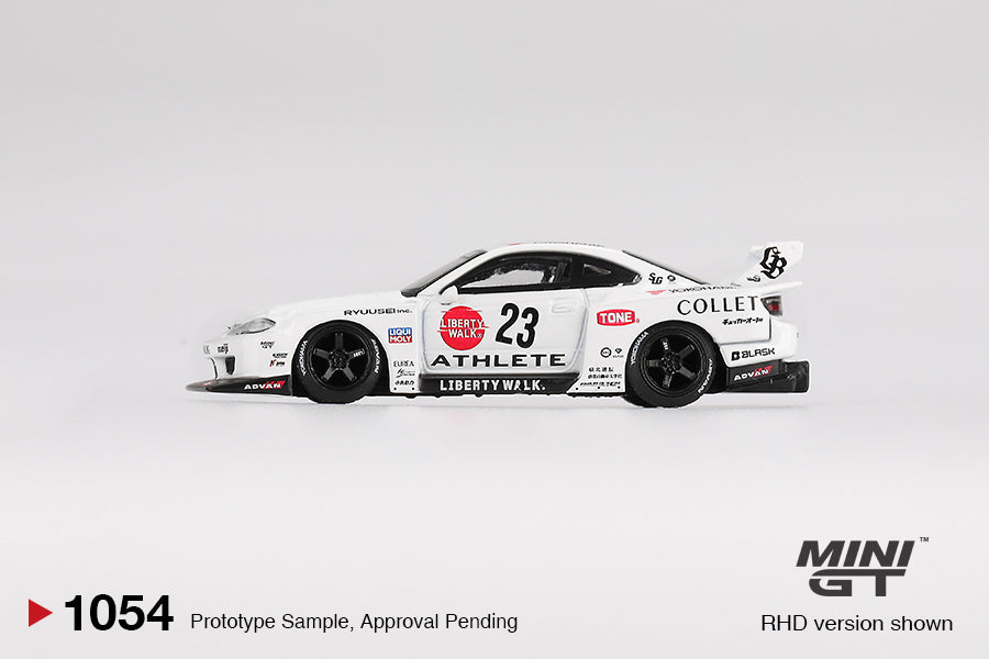 (Preorder) Mini GT 1:64 Nissan LB-Super Silhouette S15 SILVIA ATHLETE – White MGT01054-BL