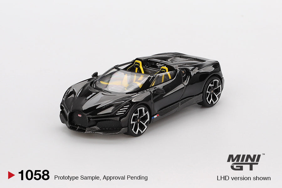 (Preorder) Mini GT 1:64 Bugatti W16 – Mistral Black MGT01058-BL
