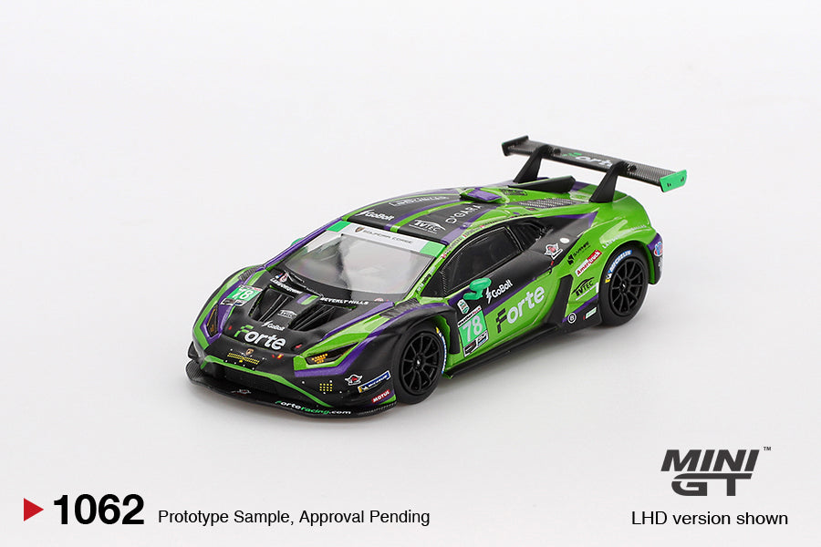 (Preorder) Mini GT 1:64 Lamborghini Huracán GT3 EVO2 #78 Forte Racing 2024 IMSA Daytona 24 Hrs MGT01062-BL
