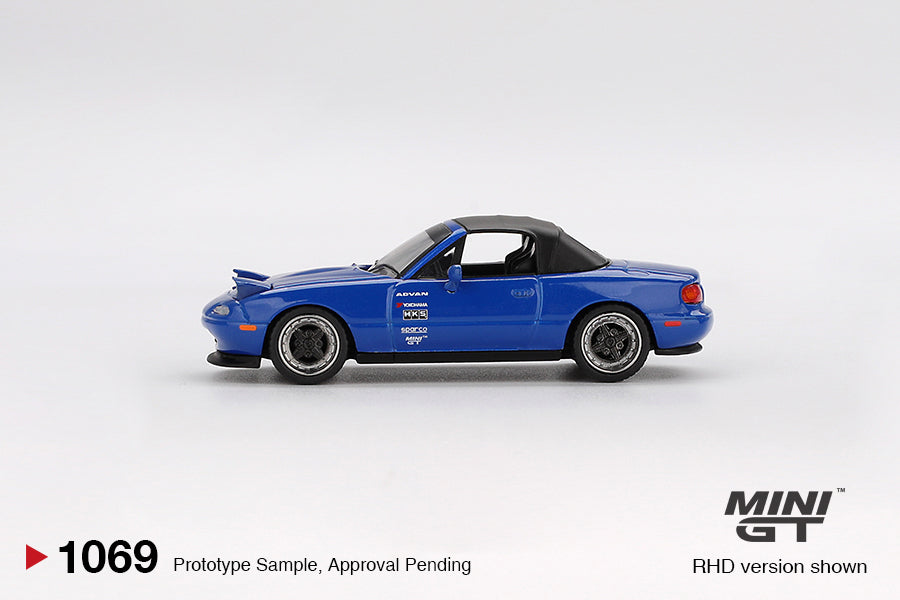 (Preorder) Mini GT 1:64 Mazda Miata MX-5 (NA) Tuned Version – Dark Blue MGT01069-BL