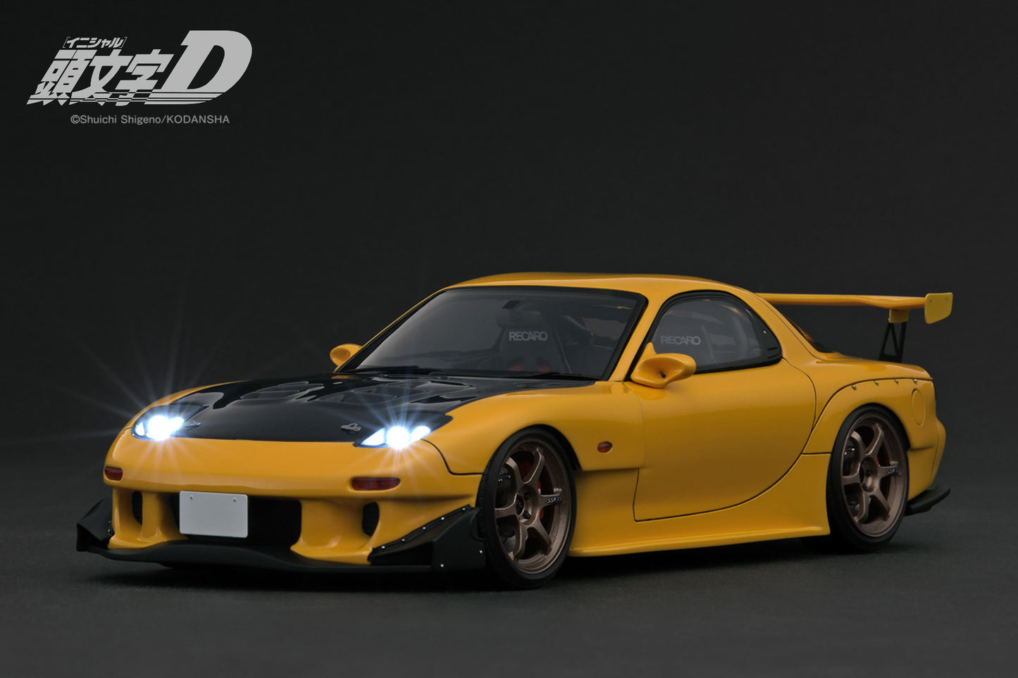 (Preorder) Ignition Model 1:18 INITIAL D Mazda RX-7 (FD3S) Yellow with LED light IG3801