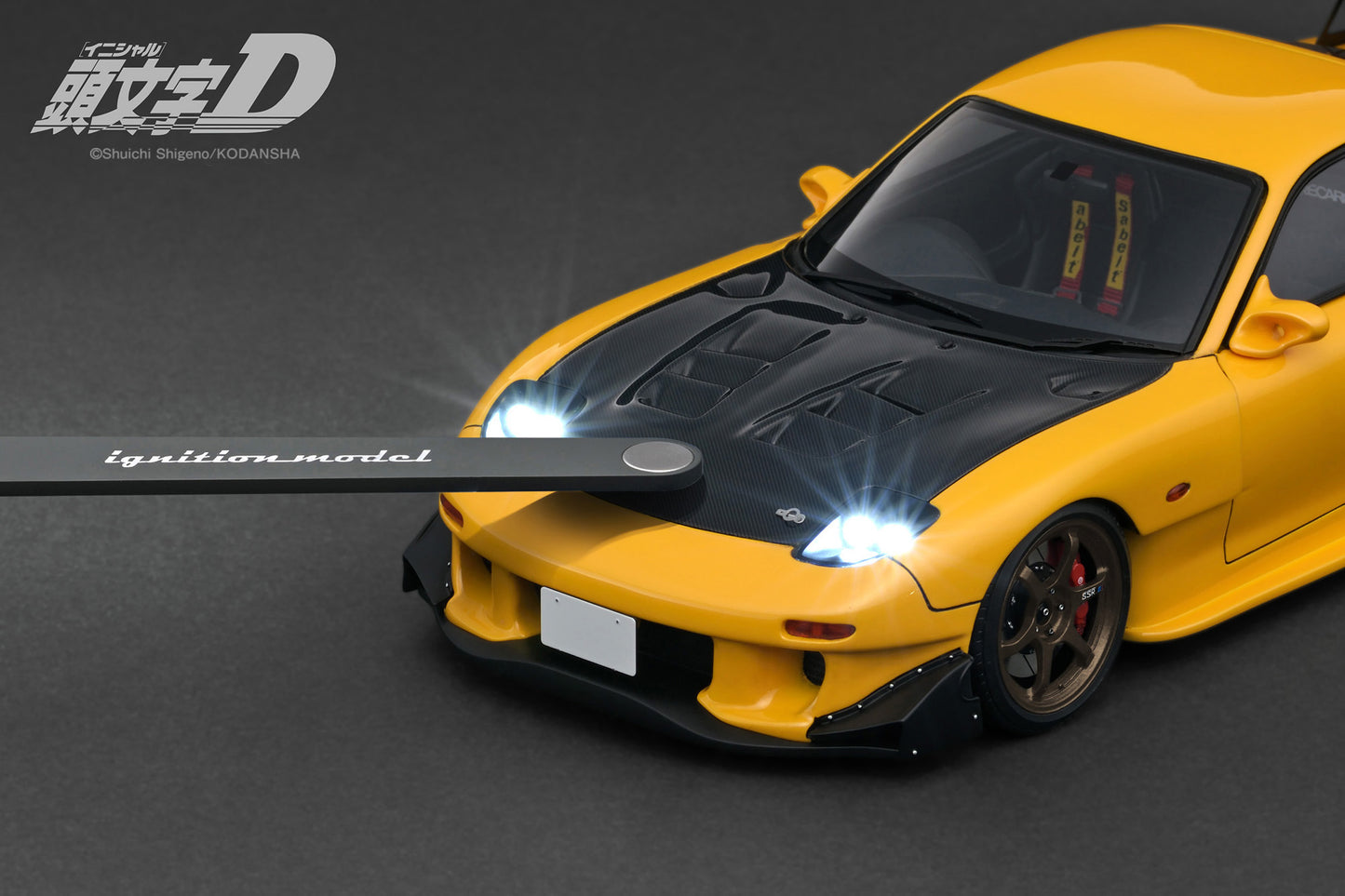 (Preorder) Ignition Model 1:18 INITIAL D Mazda RX-7 (FD3S) Yellow with LED light IG3801