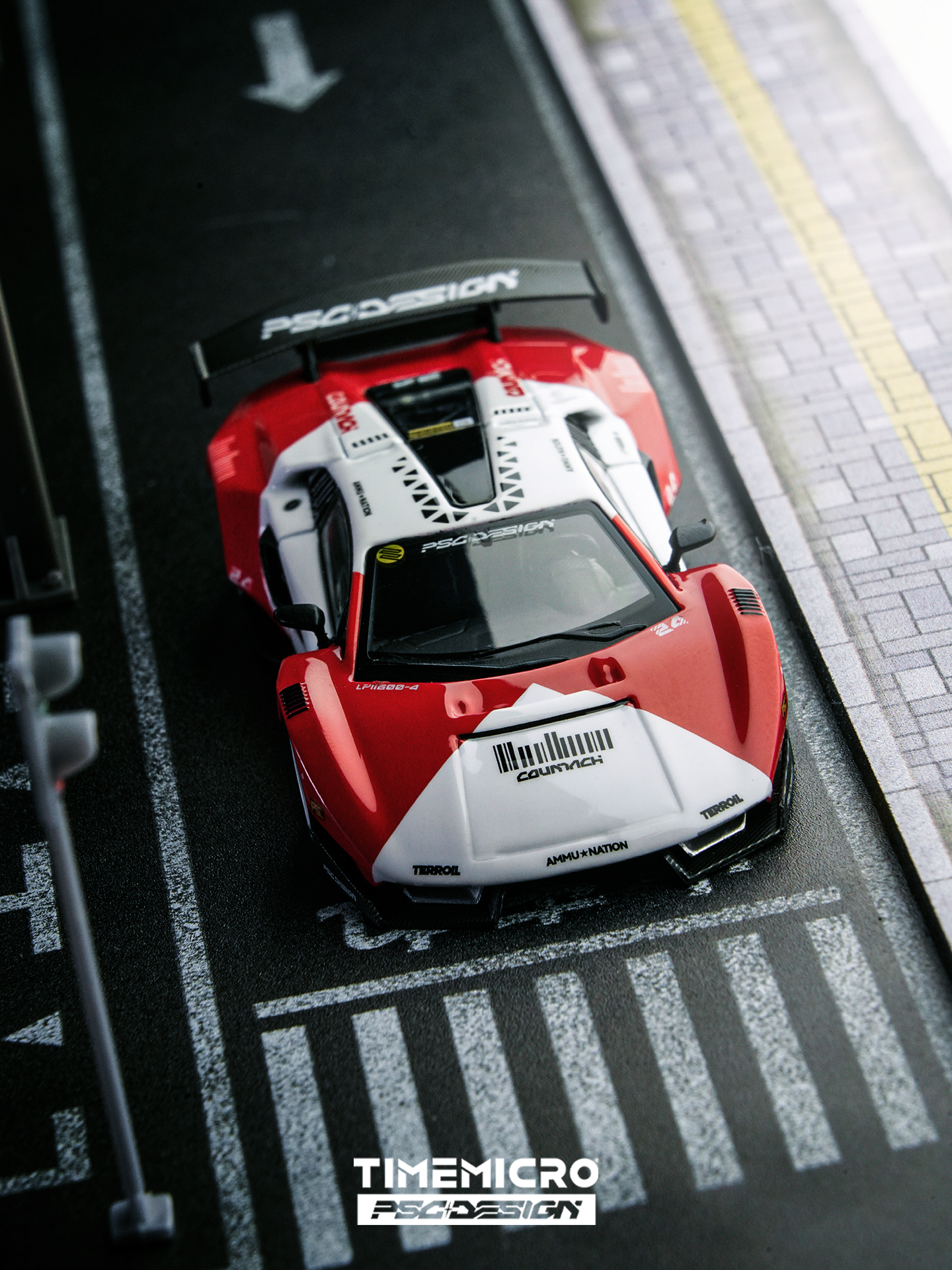 Time Micro x PSC DESIGN 1:64 Countach "V" Marlboro Livery TM647703