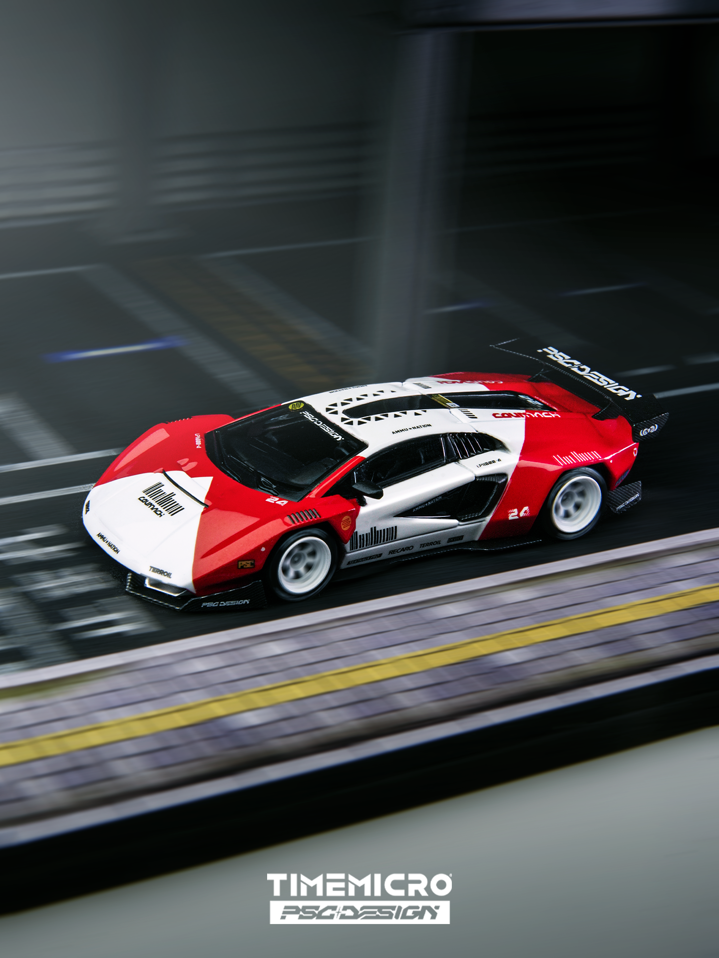 Time Micro x PSC DESIGN 1:64 Countach "V" Marlboro Livery TM647703