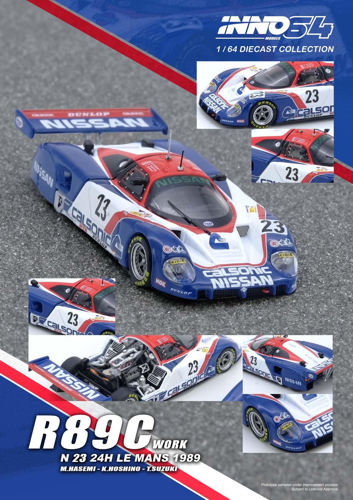 (Preorder) Inno64 1:64 "R89C LE MANS 1989 No23 Masahiro Hasemi / Kazuyoshi Hoshino / Toshio Suzuki" IN64-R89C-89LM23