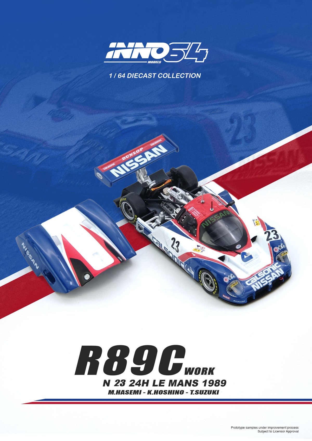 (Preorder) Inno64 1:64 "R89C LE MANS 1989 No23 Masahiro Hasemi / Kazuyoshi Hoshino / Toshio Suzuki" IN64-R89C-89LM23
