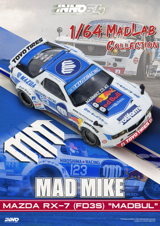 (Preorder) Inno64 1:64 MAZDA RX7 (FD3S) PANDEM ROCKET BUNNY 001 IN64-MADLAB01-MADBUL