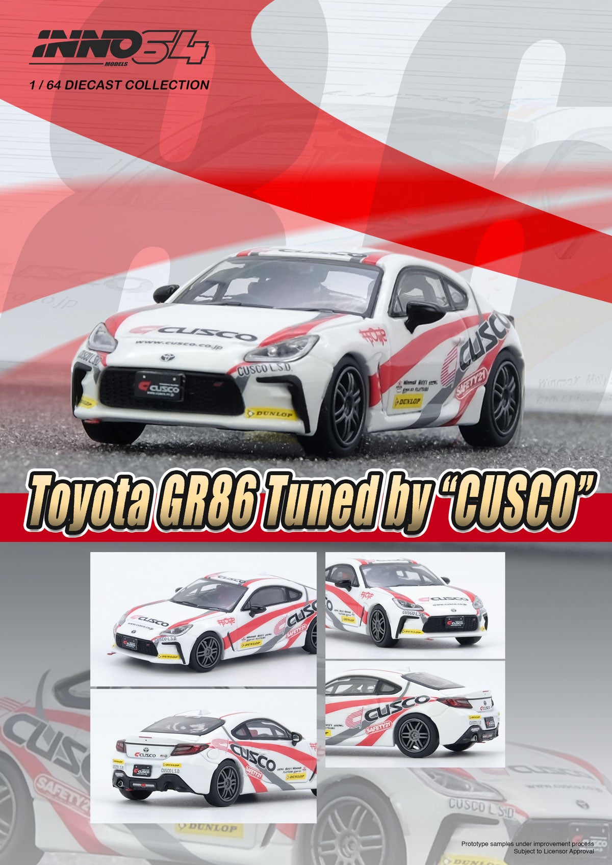 Inno64 1:64 TOYOTA GR86 Tuned by "CUSCO" IN64-GR86-CUSCO