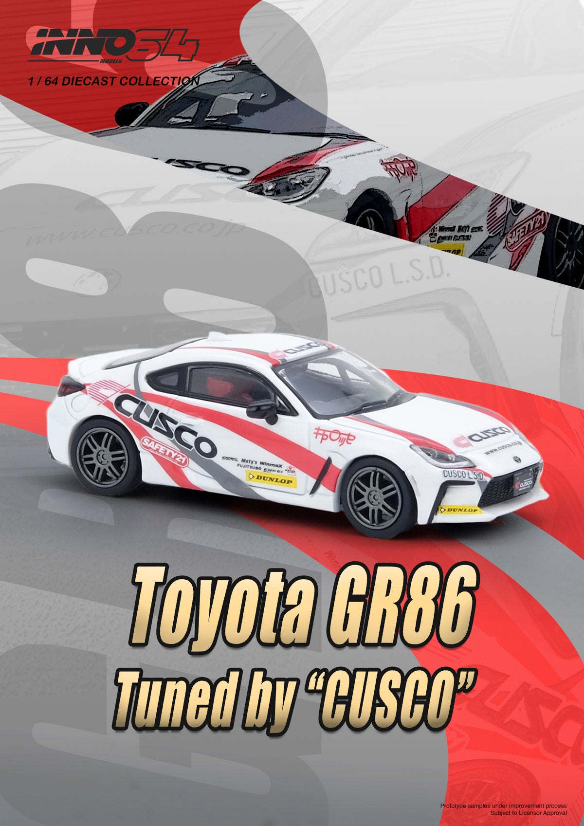 Inno64 1:64 TOYOTA GR86 Tuned by "CUSCO" IN64-GR86-CUSCO