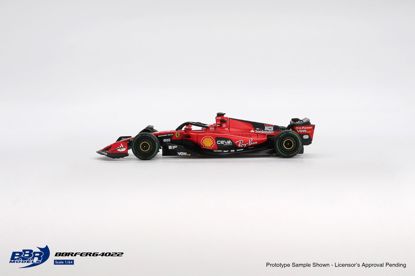 BBR Models 1:64 Ferrari SF23 #16 C. Leclerc 2023 Monaco GP BBRFER64022