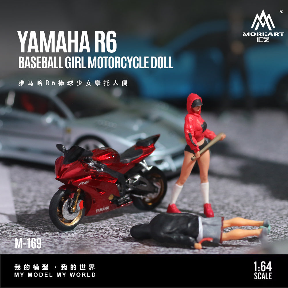 (Preorder) MoreArt 1:64 YAMAHA R6 Baseball Girl Motorcycle Doll MO222169