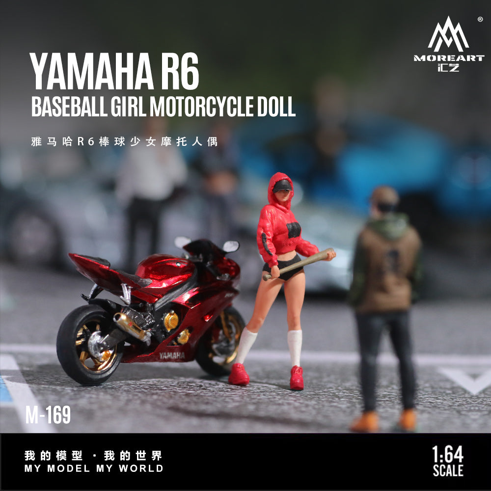(Preorder) MoreArt 1:64 YAMAHA R6 Baseball Girl Motorcycle Doll MO222169
