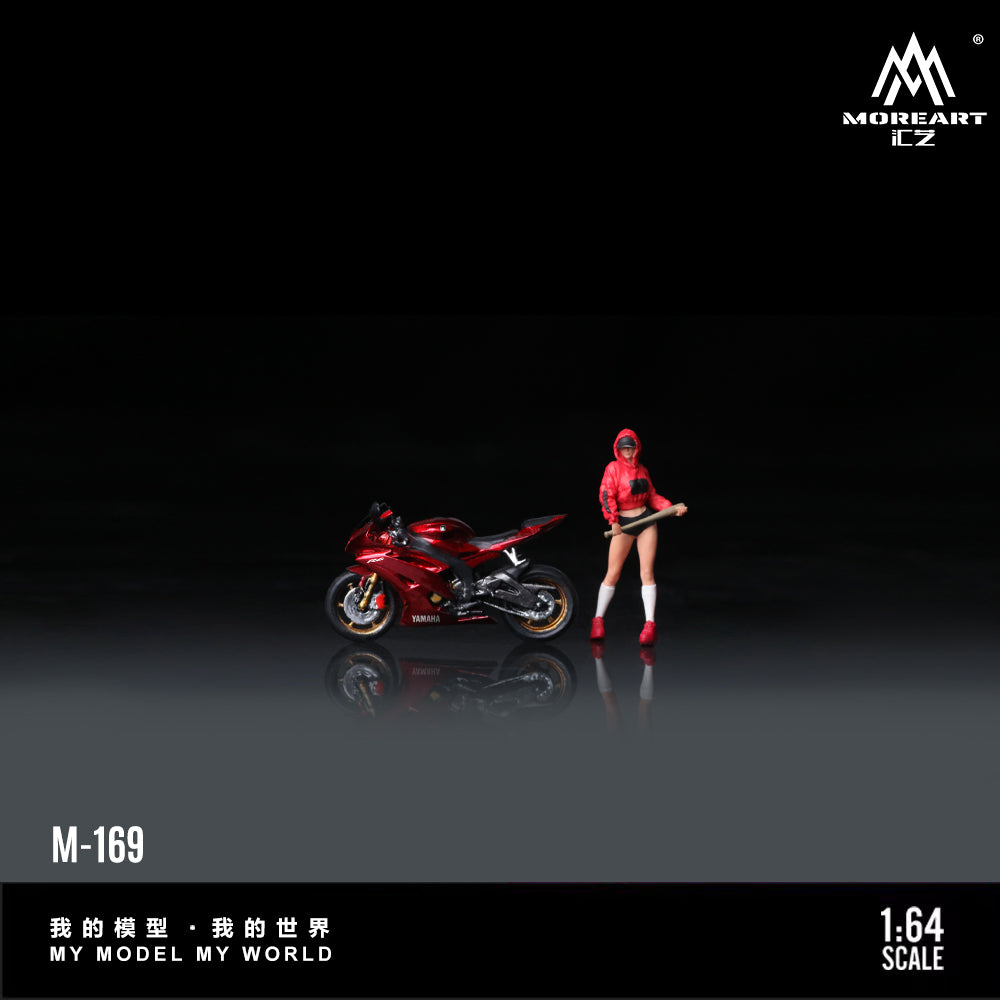 (Preorder) MoreArt 1:64 YAMAHA R6 Baseball Girl Motorcycle Doll MO222169