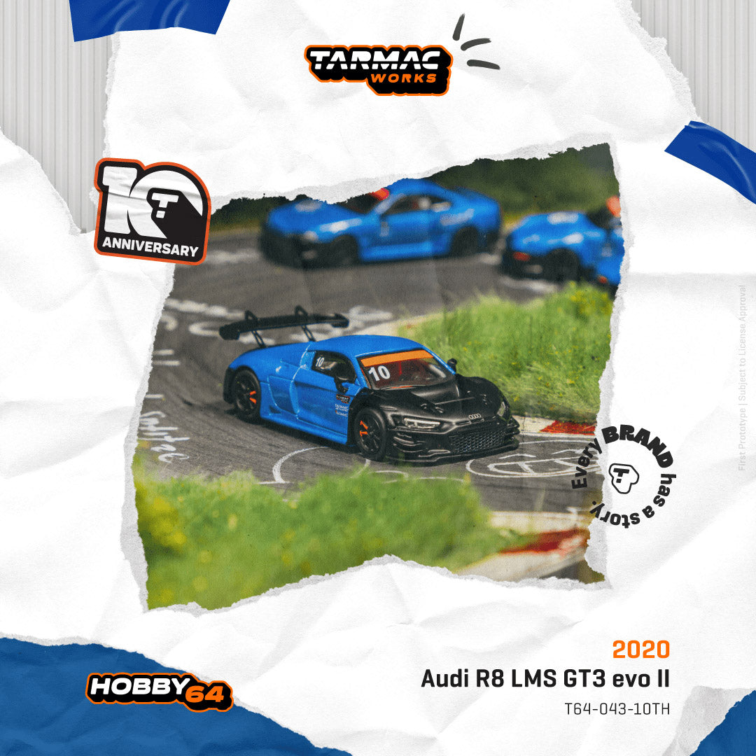 (Preorder) Tarmac Works 1:64 Audi R8 LMS GT3 evo II Tarmac Works 10th Anniversary T64-043-10TH