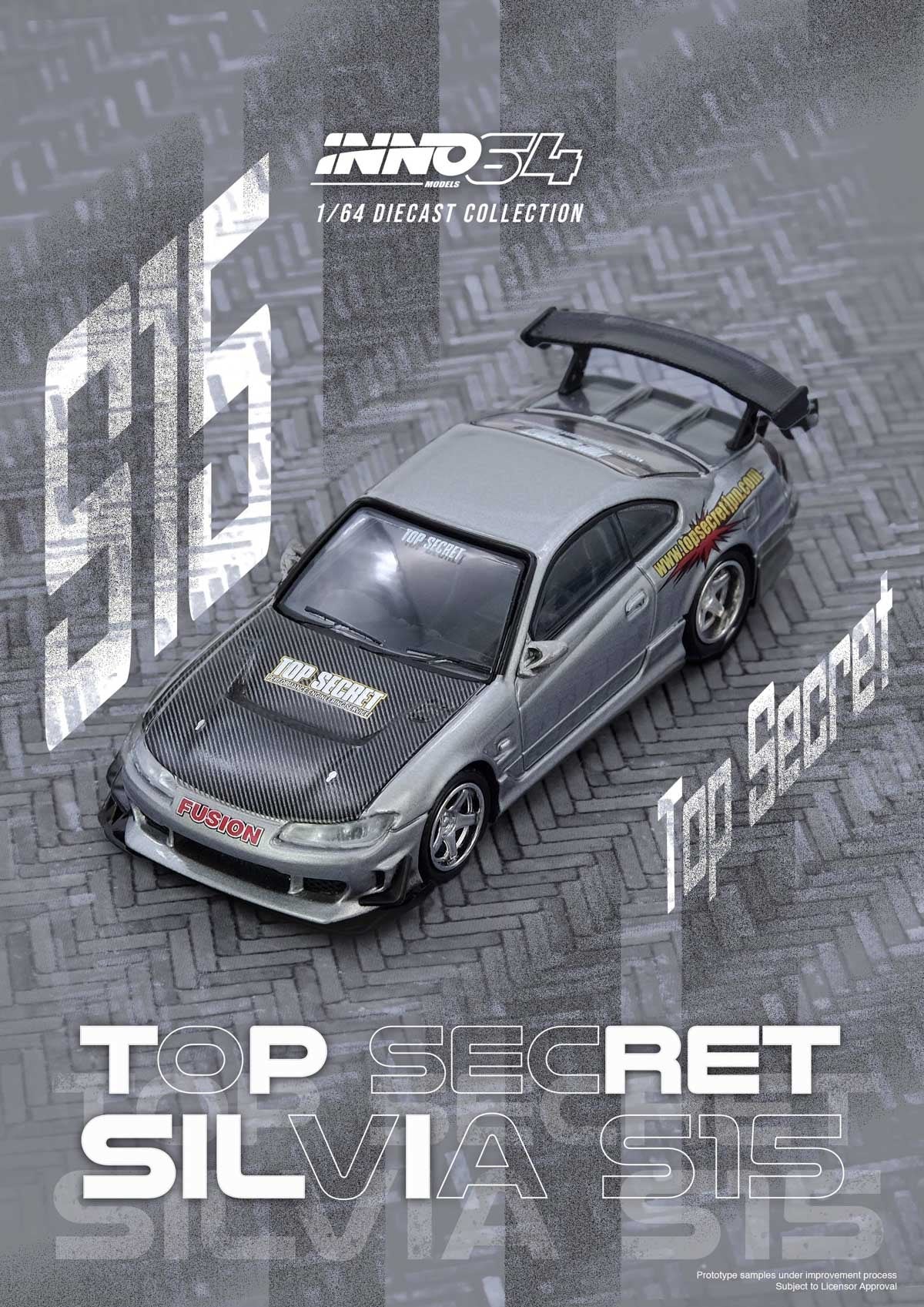 (Preorder) Inno64 1:64 TOP SECRET SILVIA (S15) Silver IN64-S15TS-SIL