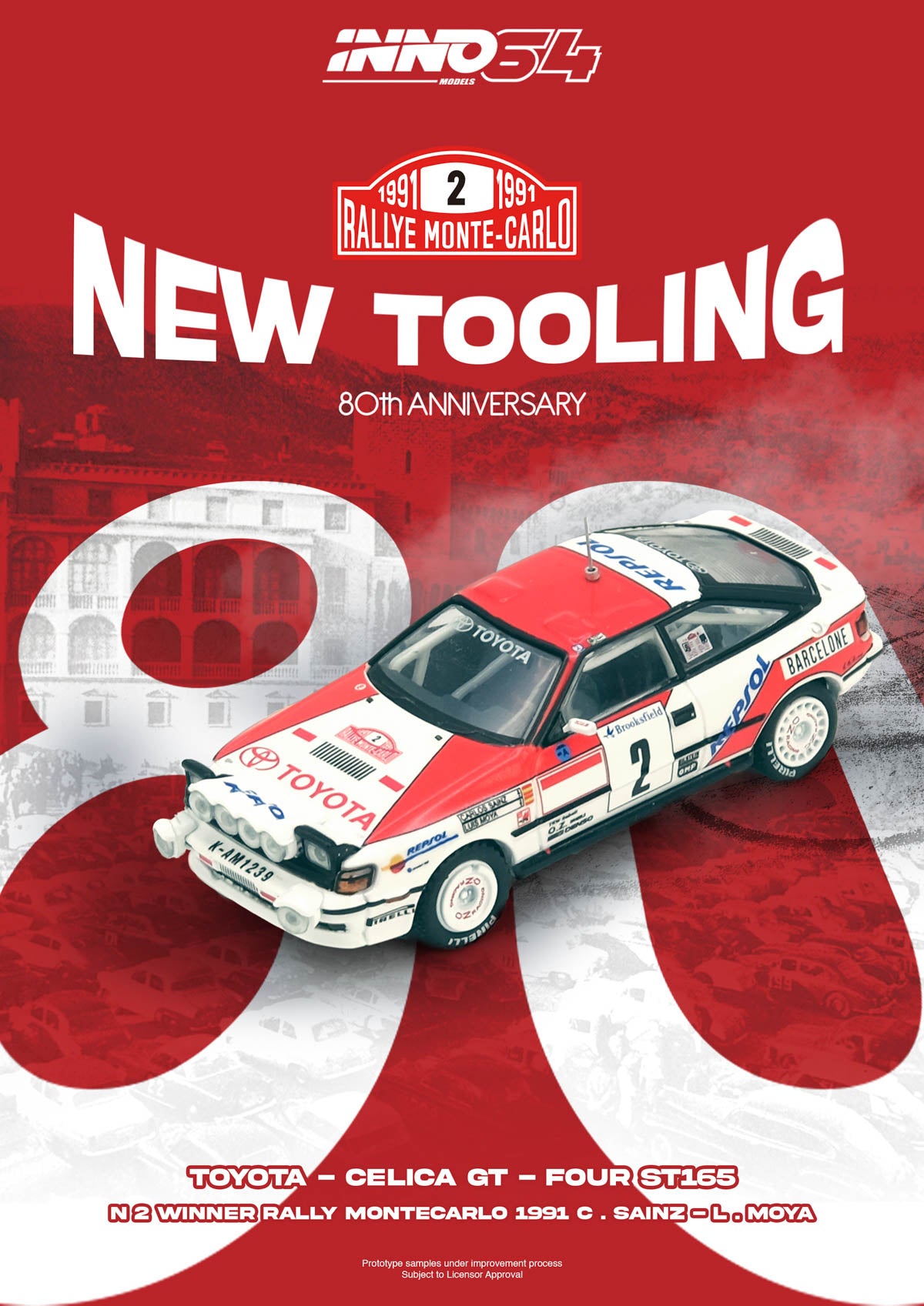 (Preorder) Inno64 1:64 "TOYOTA CELICA GT-FOURwainz / L. Moya" IN64-ST165R-91MCW
